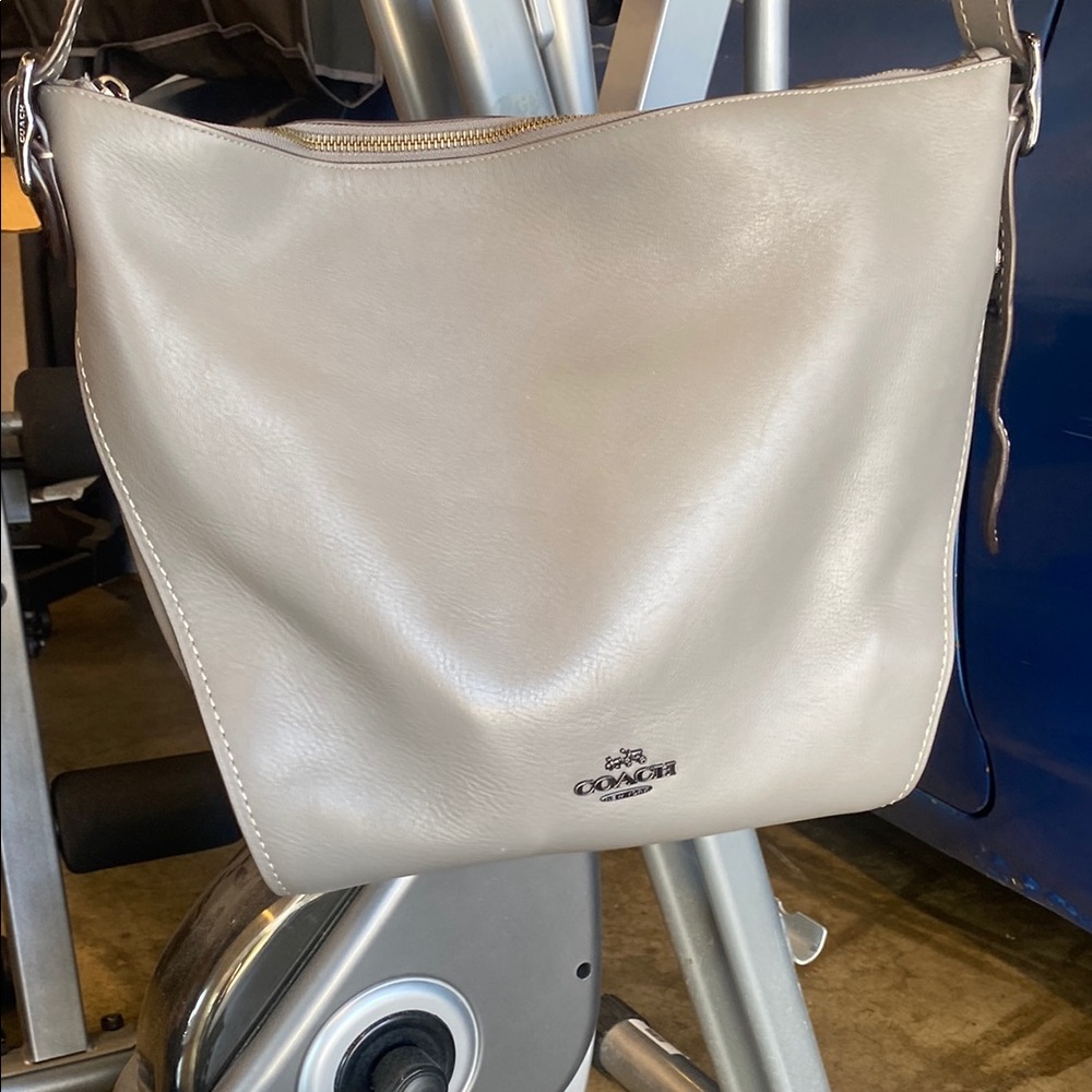Coach Gray Shoulder Bag with Minimalist Design